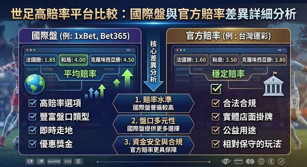 世足高賠率平台比較：國際盤與官方賠率差異詳細分析